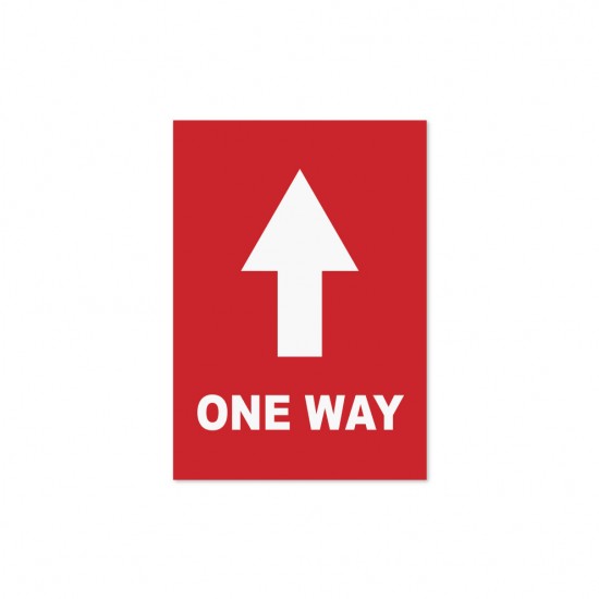 Covid-19 Floor Sticker One Way A5 Red 3pcs